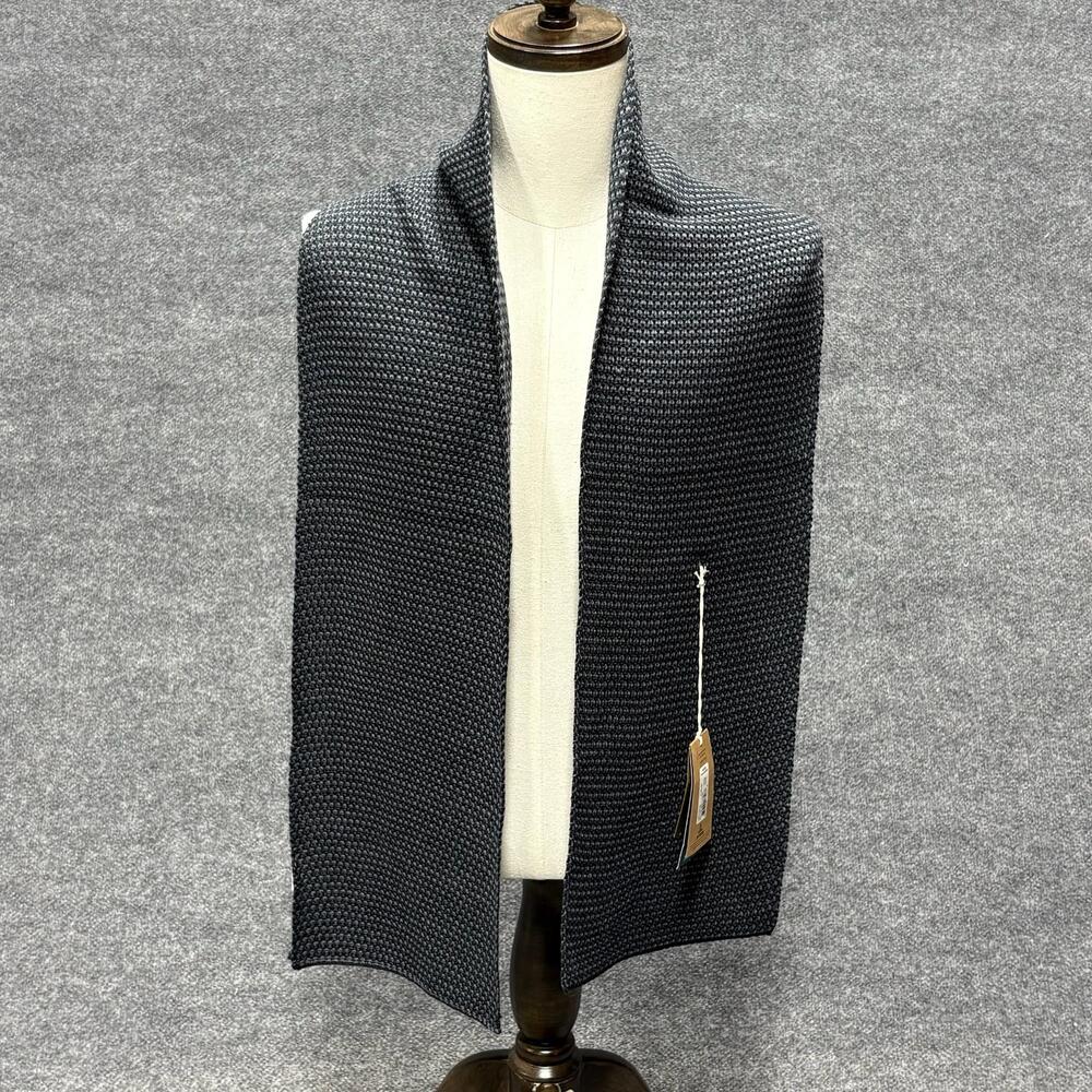 PrAna Scarf Mens One Size Charcoal Gray Zimmer Knit Wool Neck Warmer Acrylic